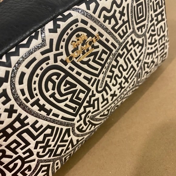 COACH DISNEY MICKEY MOUSE X KEITH HARING MAZE PRINT COSMETIC BAG NWT - Picture 2 of 7